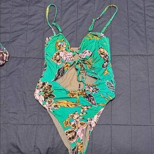 Maaji Green Floral One Piece Swimsuit